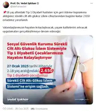 Işıkhan: 2650 Diyabet Hastasına Cihaz Desteği